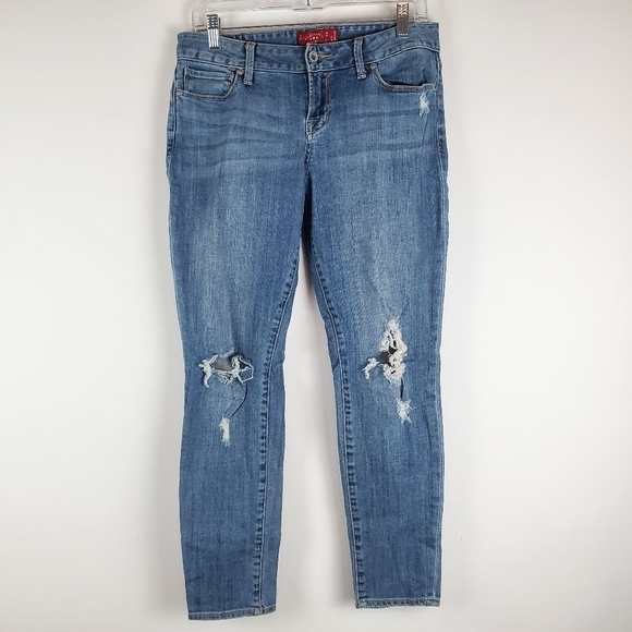 LUCKY Brand 8 Leyla Skinny Distressed Denim Jeans Midrise - Picture 1 of 10